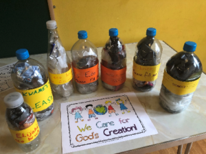 Eco Bricks made by Junior Church members at Trinity URC Wimbledon